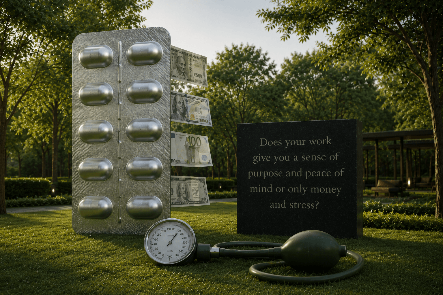 Work, Money, Stress — Lawn